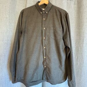 Men's Casual Button Down Shirt - Dark Gray